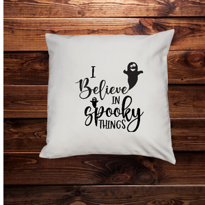 White Spooky Things Pillow Cover for Halloween Decor