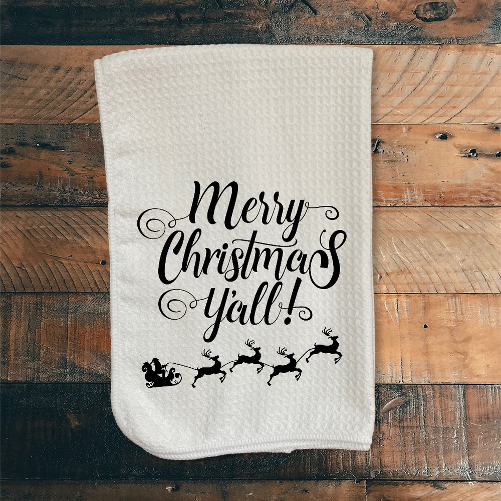 Merry Christmas Extra Absorbent Fabric Design Dish Towel