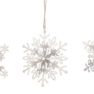 Silver Snowflake Ornaments for Christmas Decor