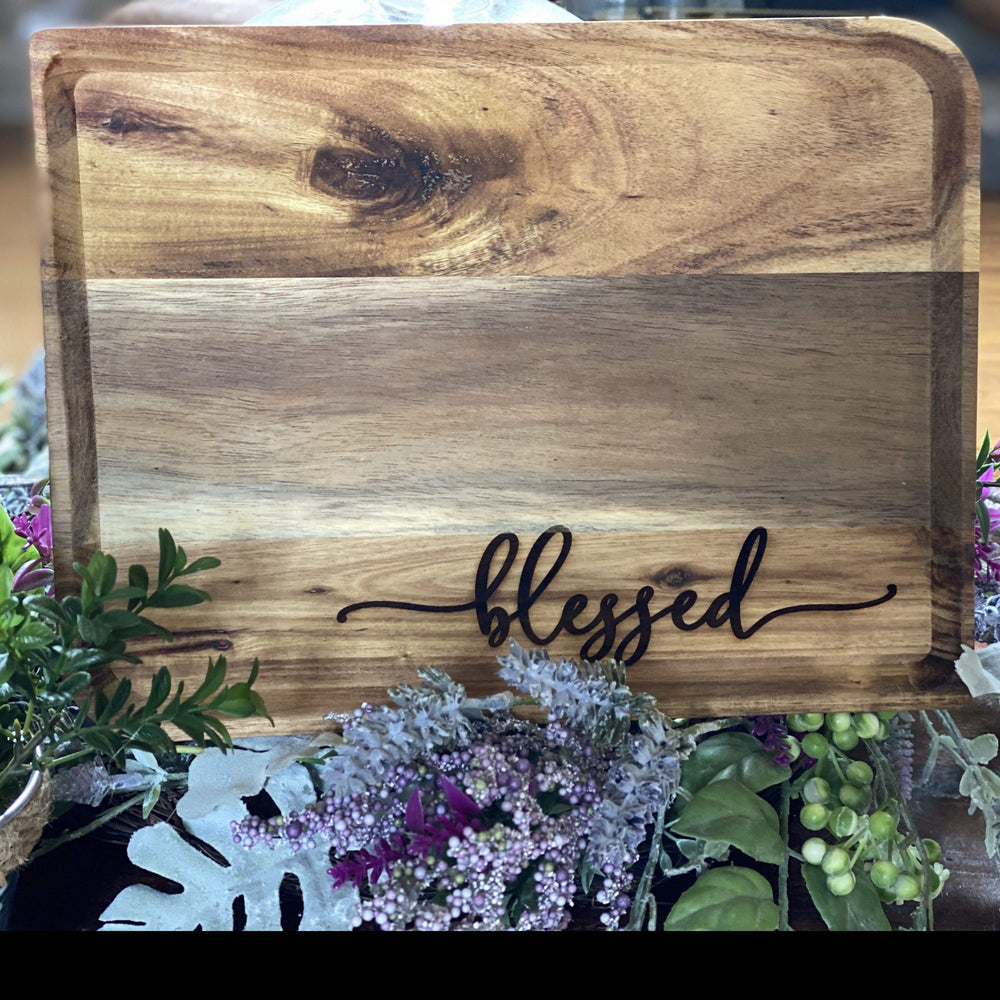 Personalized Engraved Blessed Petite Premium High Grade Wood Serving Tray