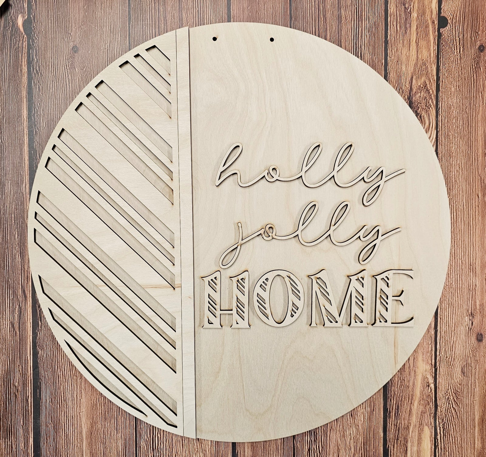 DIY Holly Jolly Home Door Hanger
