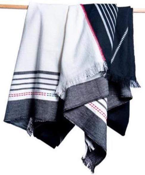 Black & White Ultra-Soft Cotton Hand Loomed Blanket