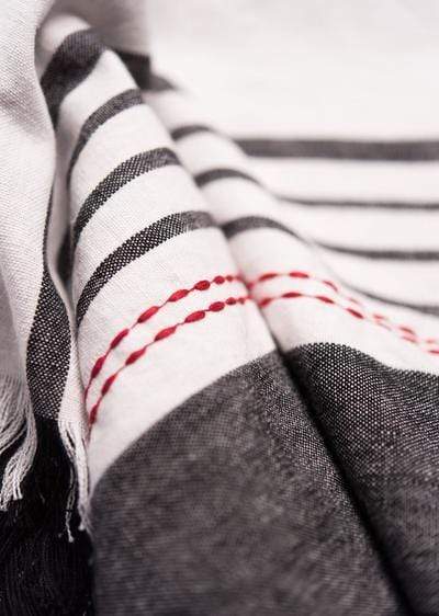 Black & White Ultra-Soft Cotton Hand Loomed Blanket