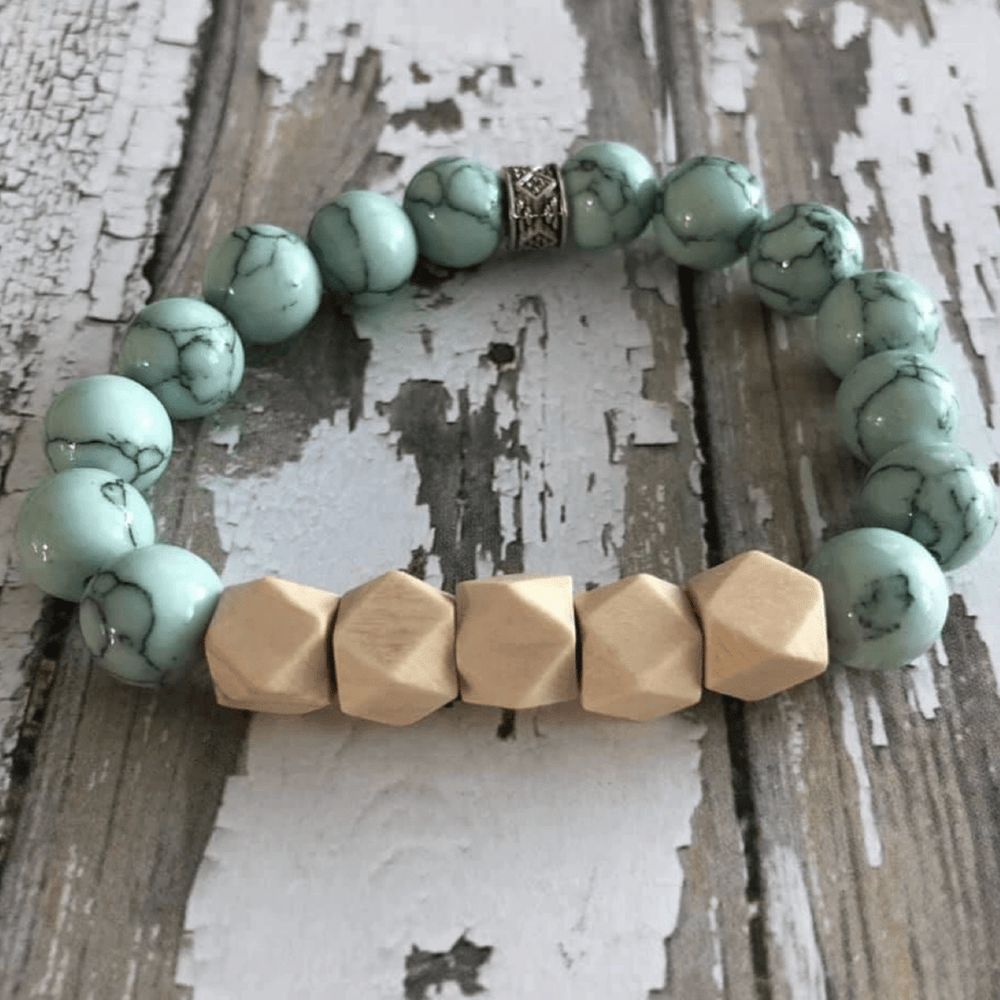 Turquoise Tranquility Handcrafted Artsy Bracelet Oil Infusible