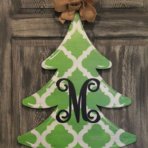 Green Christmas Tree Doorhanger and Yard Stakes 29 x 22 inch More Colors Available