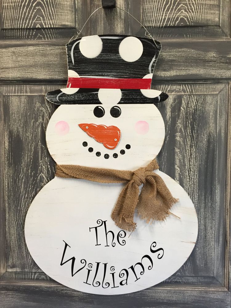Black & Blue 29 x 20 inch Snowman Door Hanger and Yard Stakes