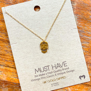 Gold 18K Gold Skull Charm & Necklace for Any Occasion
