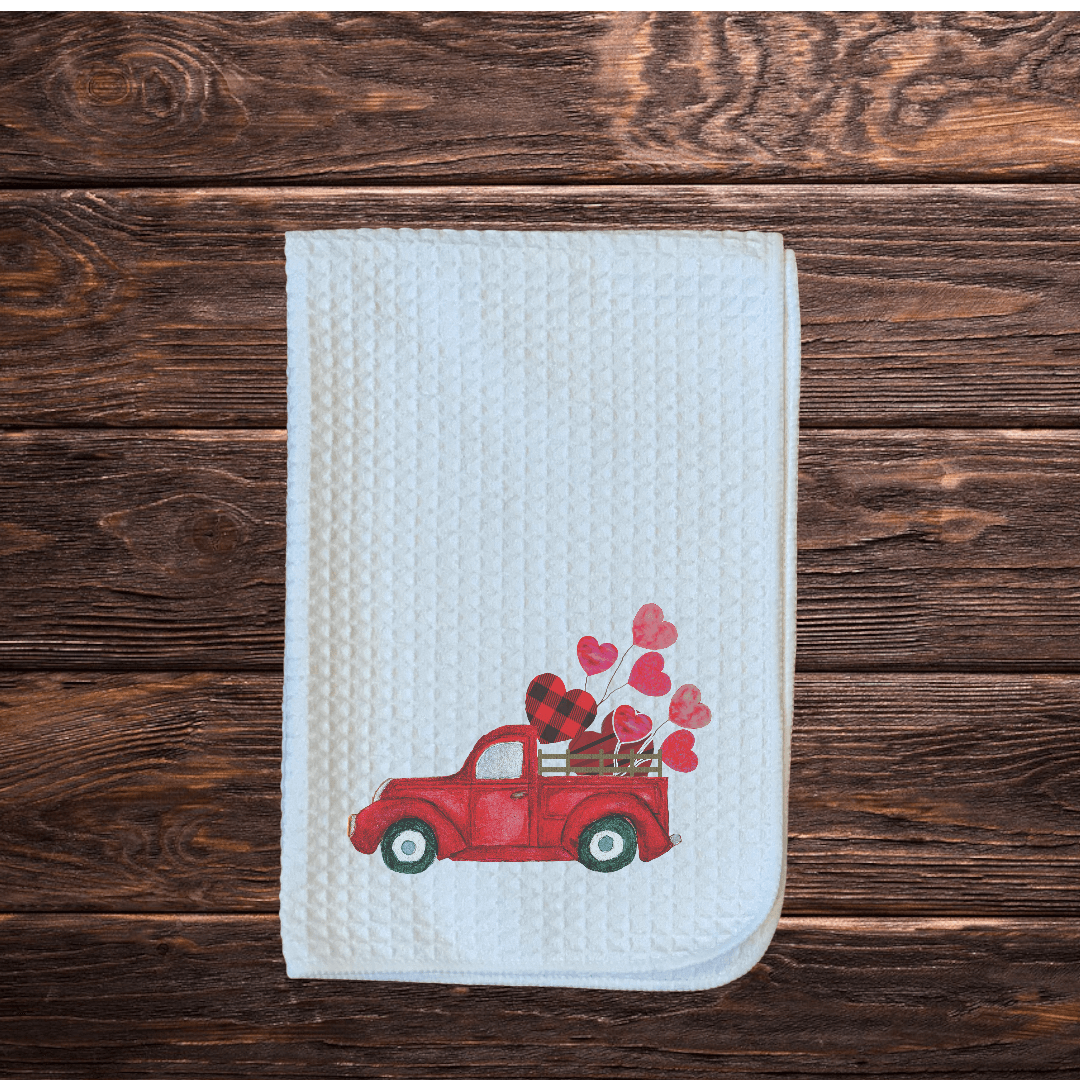 Valentine Red Truck Towel