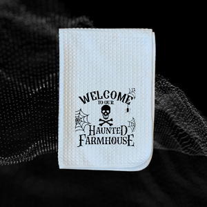 Printed Haunted Farmhouse Extra Absorbent Fabric Dish Towel