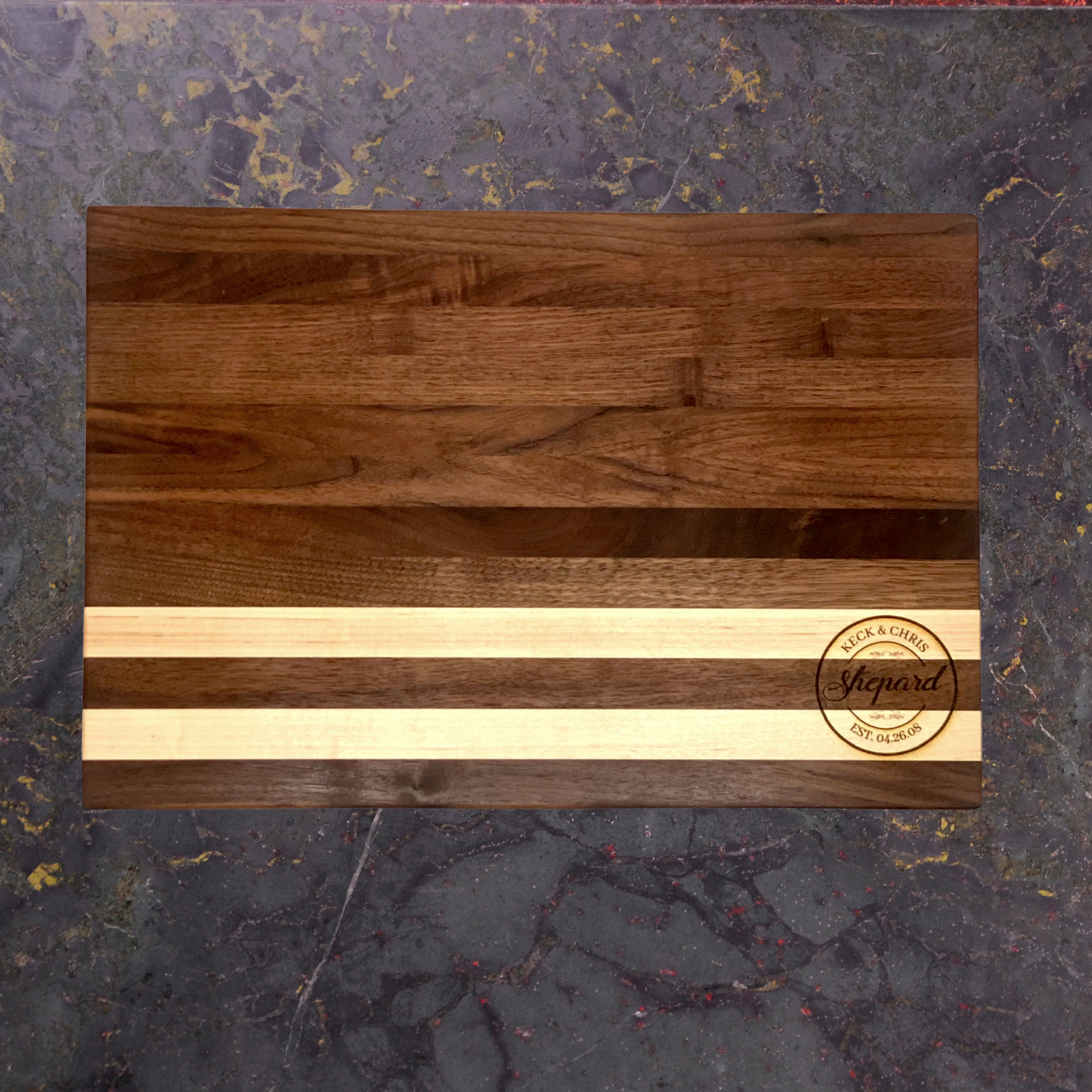 Handmade Solid Walnut and Maple Wood Cutting Board