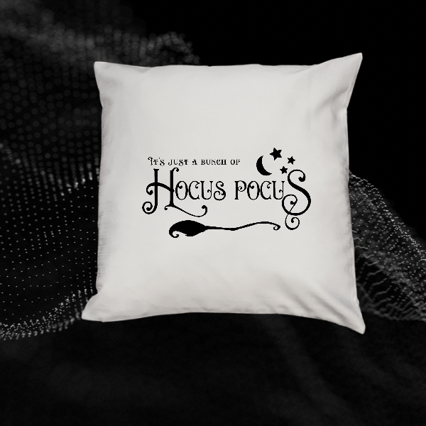 White Hocus-Pocus Pillow Cover for Halloween Decor
