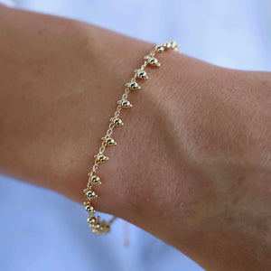 Gold 24k Beaded Charm Bracelet Ideal for Gifts