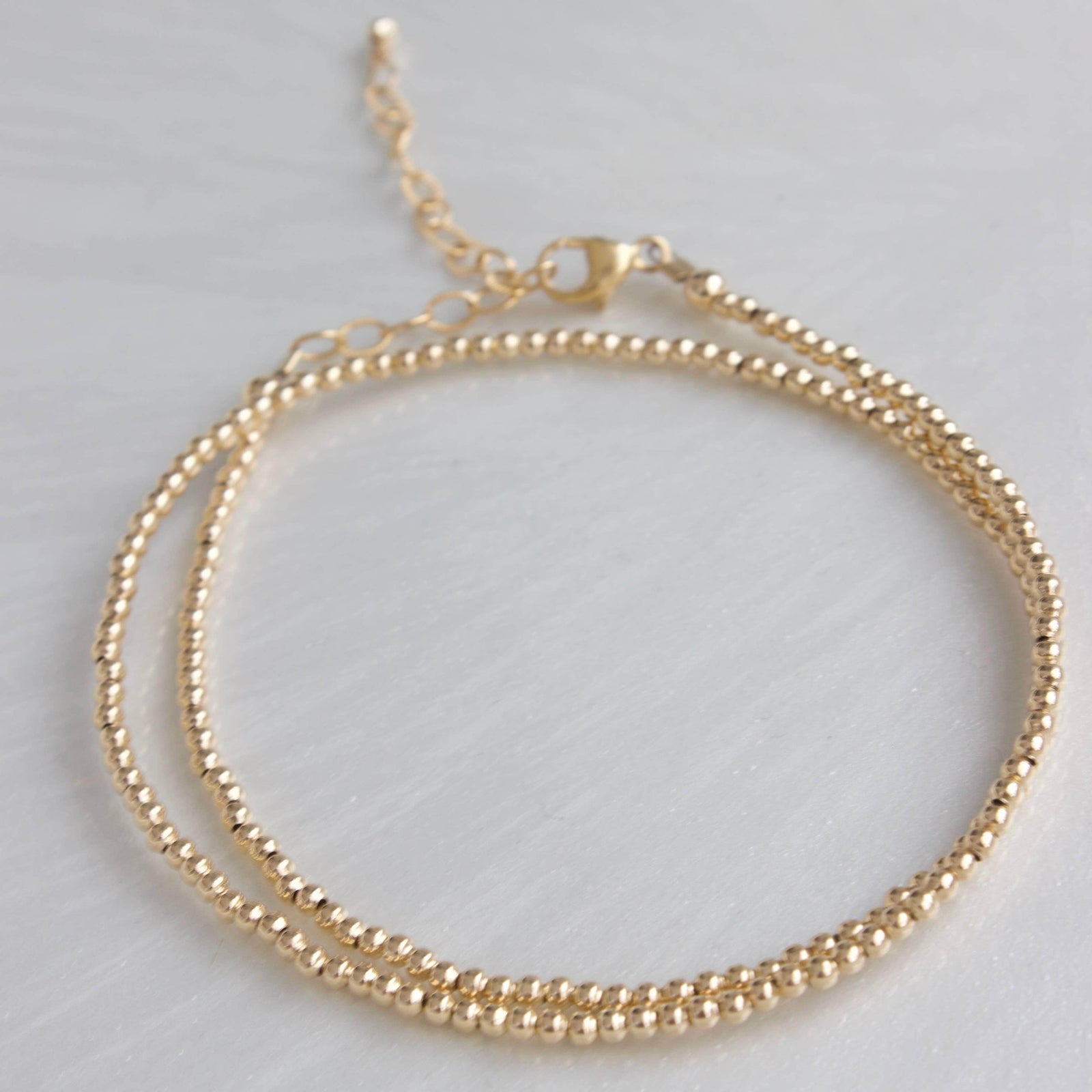 Gold-beaded 14 Inch Versatile Bracelet Ideal for Gifts