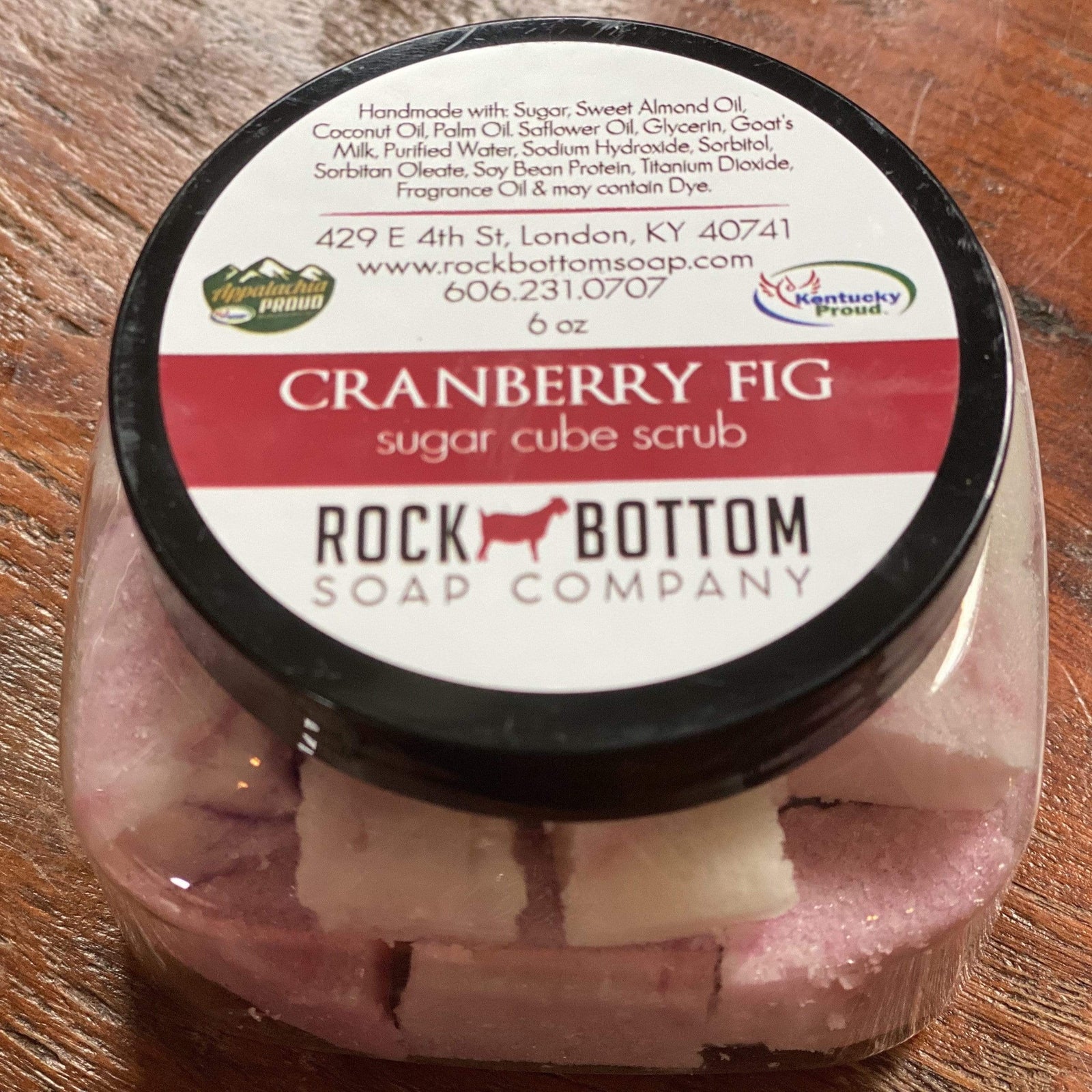Cranberry Fig Handmade Goat Milk Sugar Cube Scrub to Exfoliate and Moisturize Skin