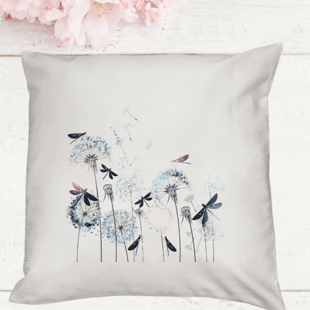 White Dandelion Pillow Cover for Spring Decor