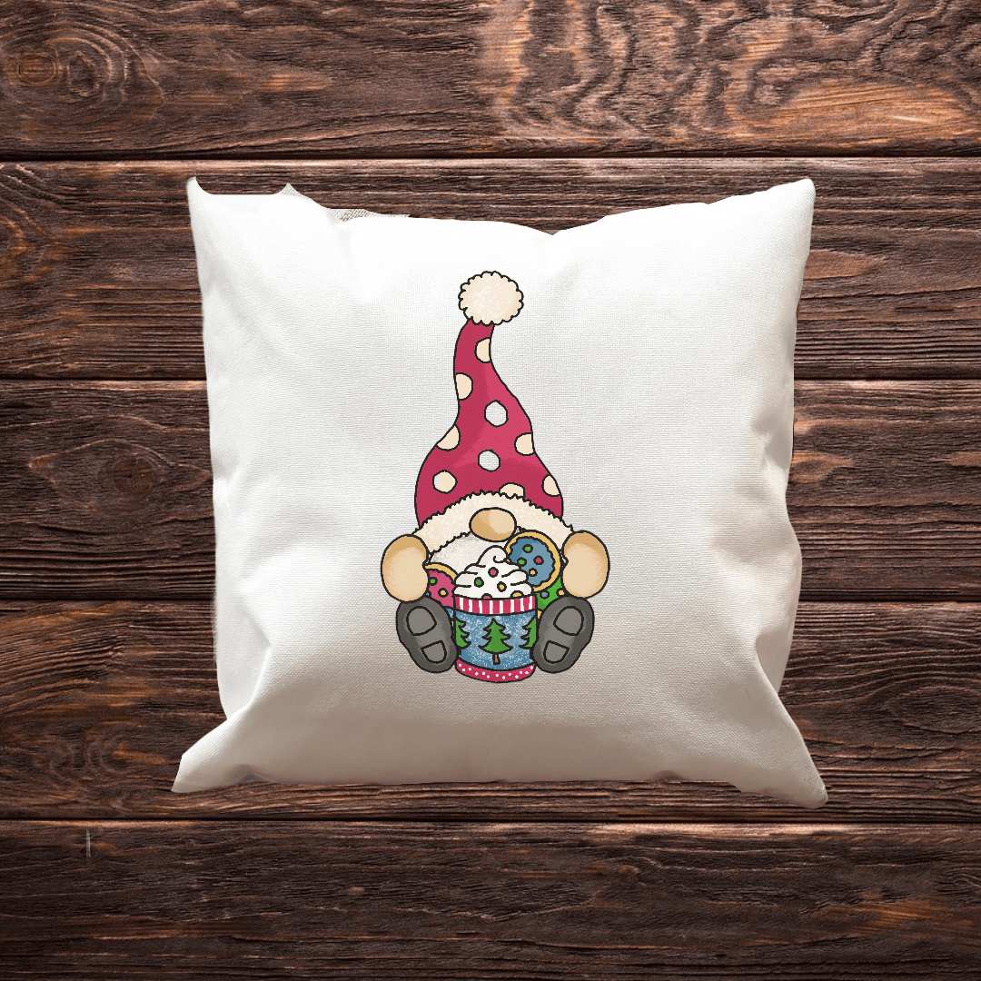 White Holiday Gnome Cute Festive Pillow Covers