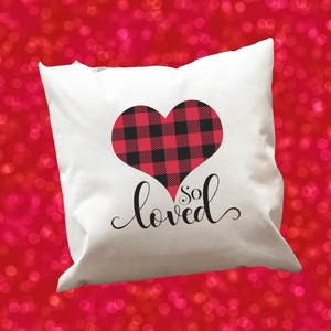 White No Cracking, Peeling or Fading So Loved Pillow Cover