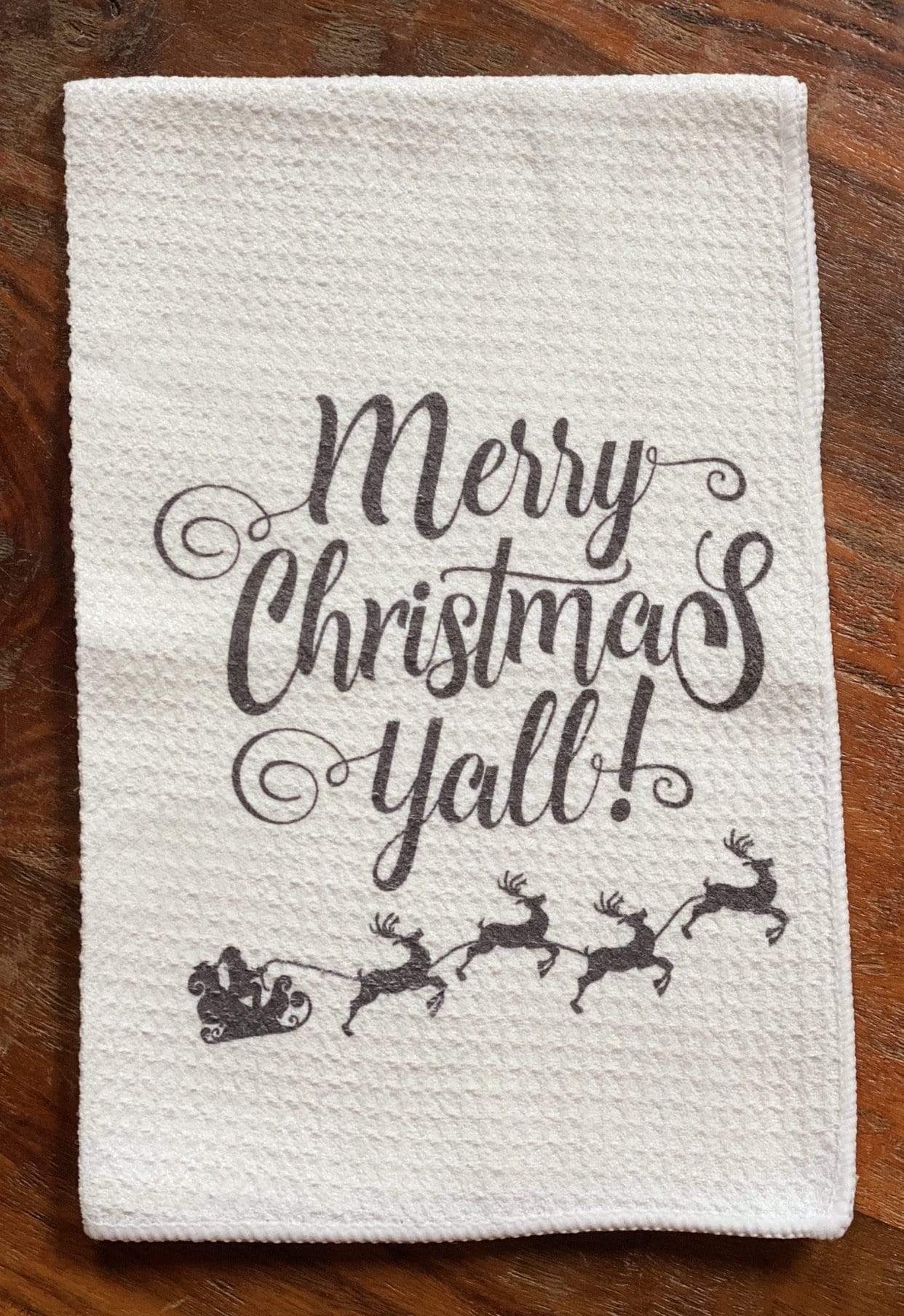 Merry Christmas Extra Absorbent Fabric Design Dish Towel
