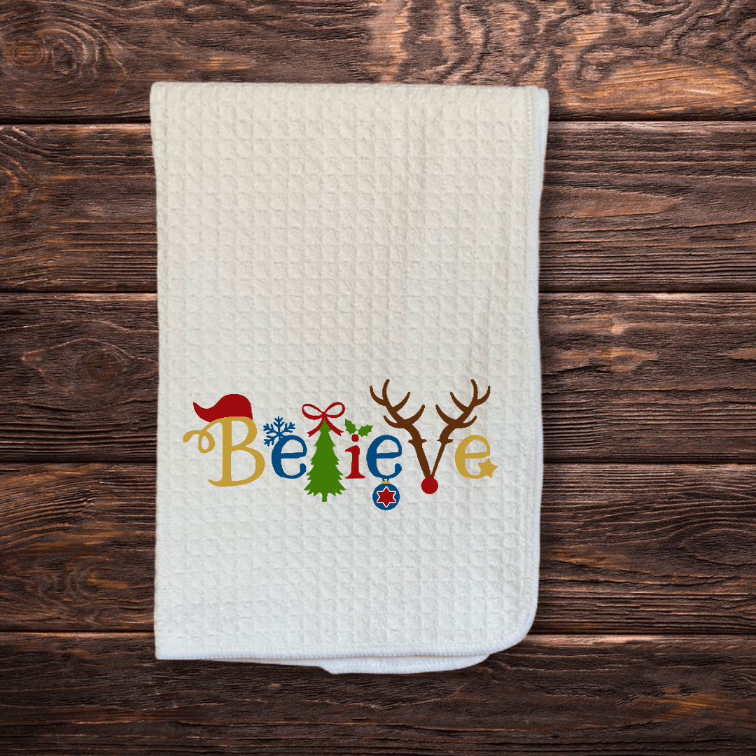 Winter Holiday Shape Design Extra Absorbent Fabric Kitchen Dish Towel