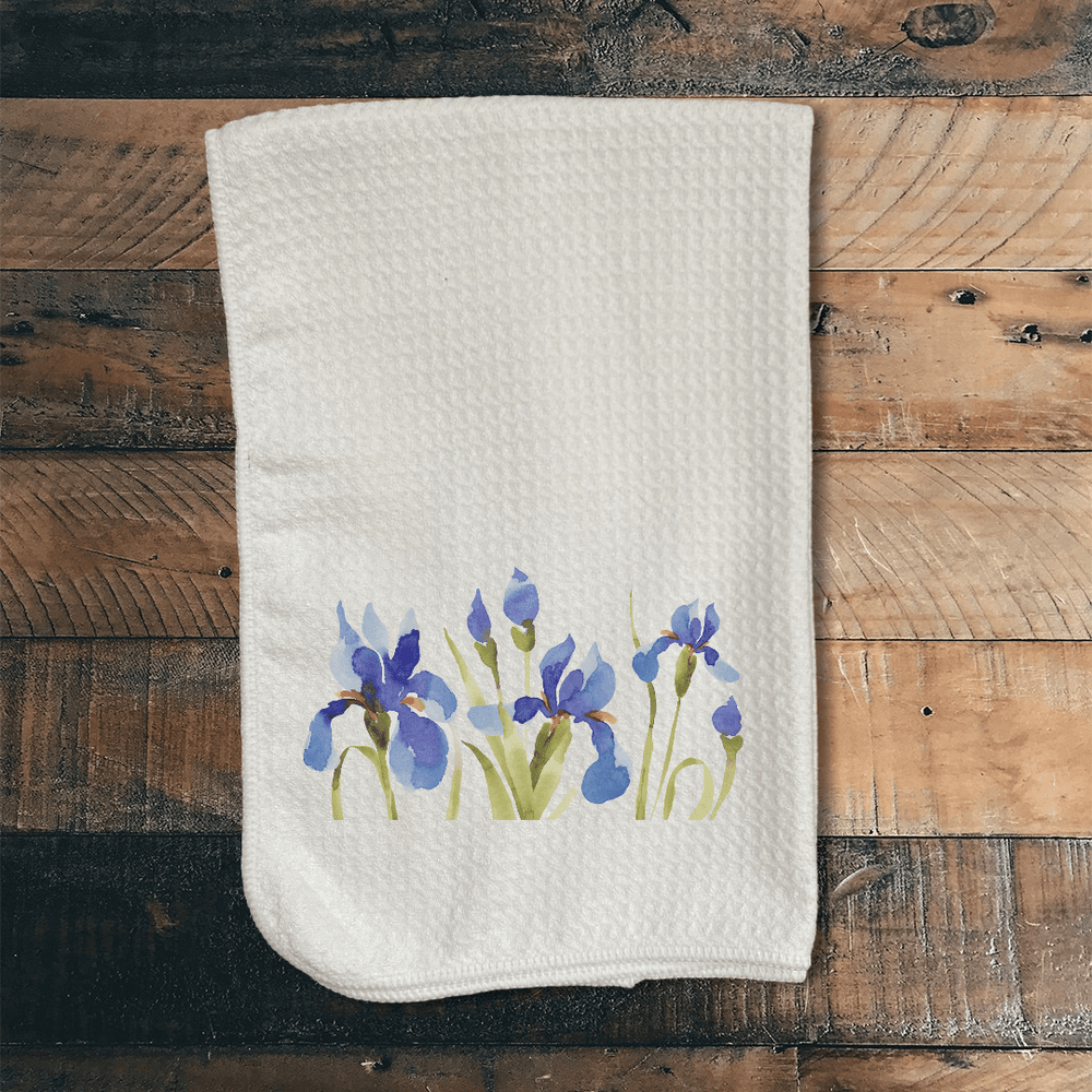 Spring Iris Shape Design Soft Extra Absorbent Fabric Dish Towel