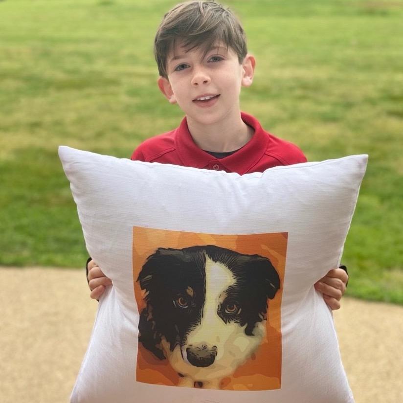 White Personalized Cute Pet Pillow Cover
