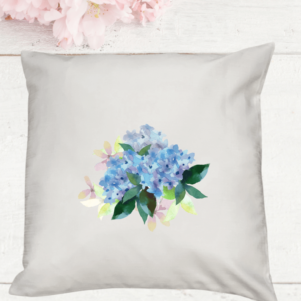 White No Cracking, Peeling or Fading Hydrangea Pillow Cover