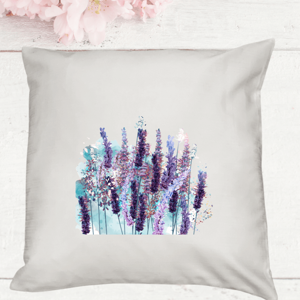 White Lavender Fields Pillow Cover for Spring Decor